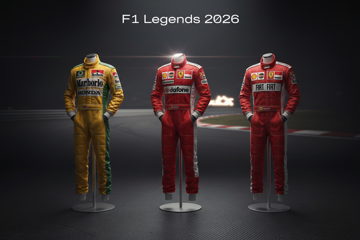 F1 Legends Racing Suits 2026 | Senna, Schumacher & Lauda Replicas