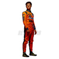 Lando Norris 2026 papaya orange F1 racing suit front view with number 1 and sponsor logos - Revex Gear