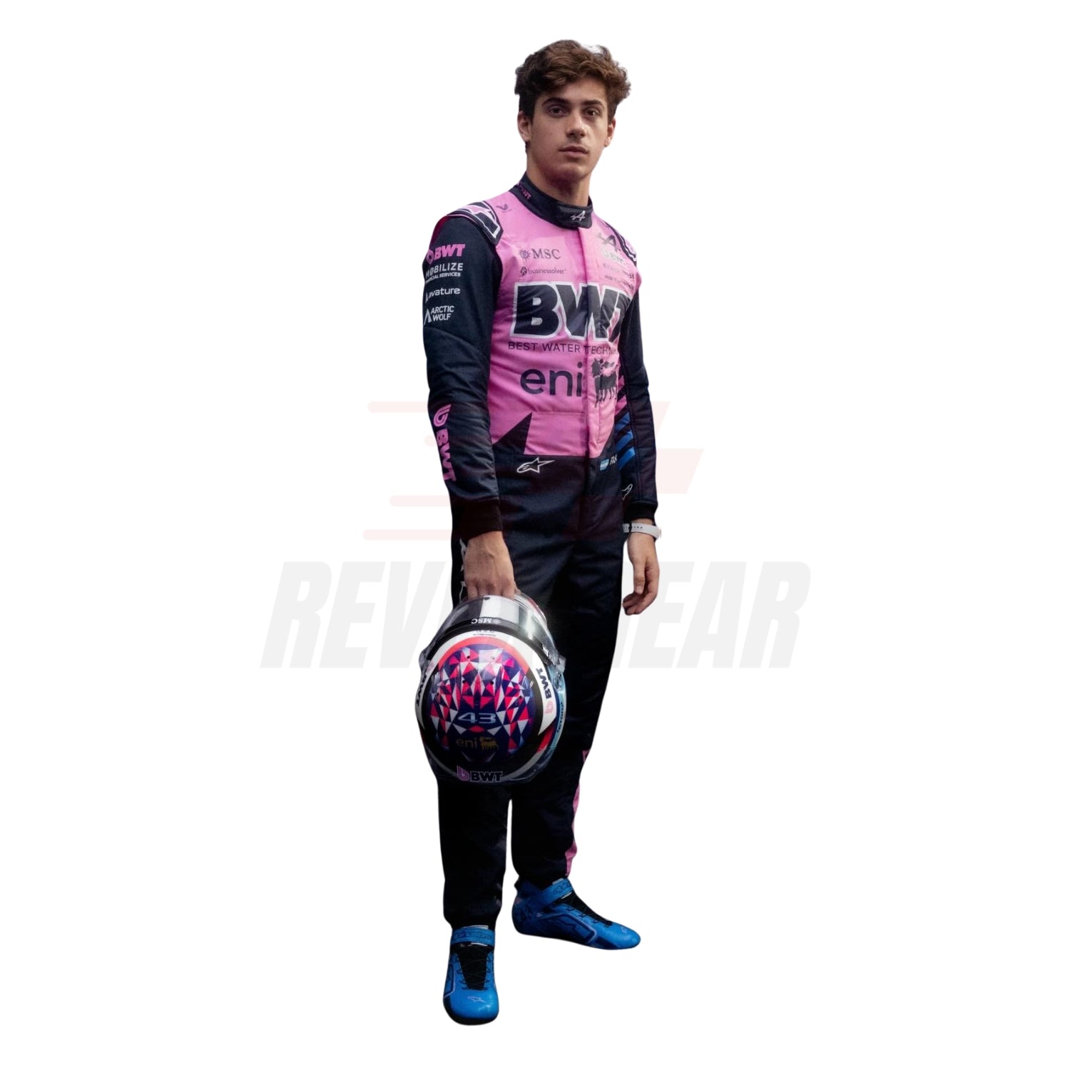 Franco Colapinto 2026 Formula racing costume full suit view