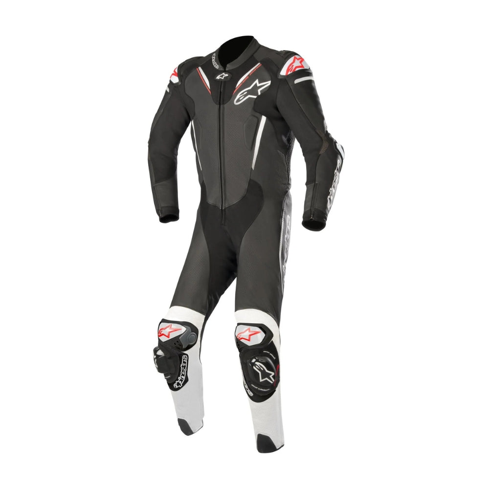 Atem V3 One-Piece Motorcycle Leather Racing Suit Black and White