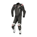 Atem V3 One-Piece Motorcycle Leather Racing Suit Black and White