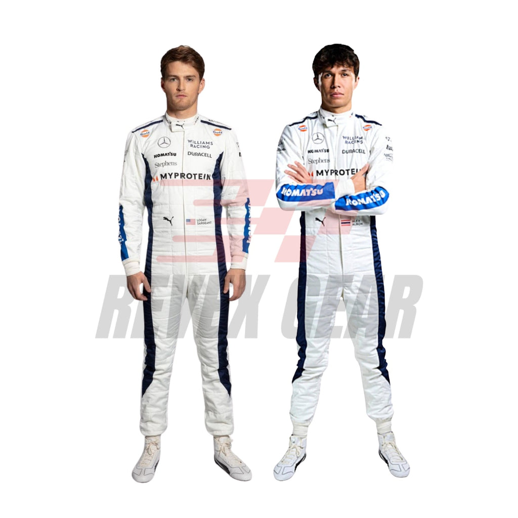 2024 F1 Racing Costume Worn by Alexander Albon & Logan Sargeant – 2024 Gulf Edition
