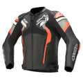 Atem V4 Motorbike Leather Jacket Black Orange Flourcent