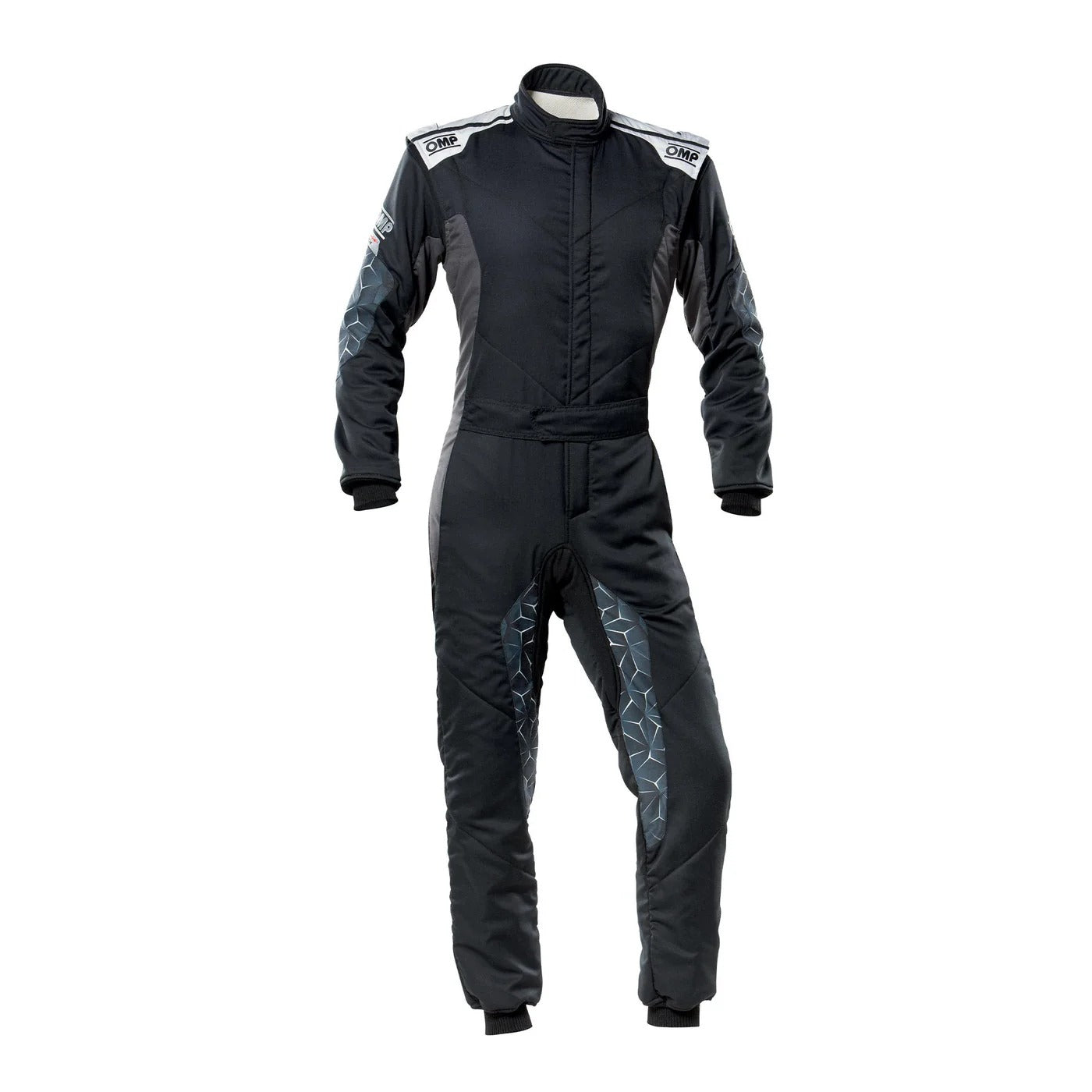 Black OMP TECNICA HYBRID Go-Karting Race Suit