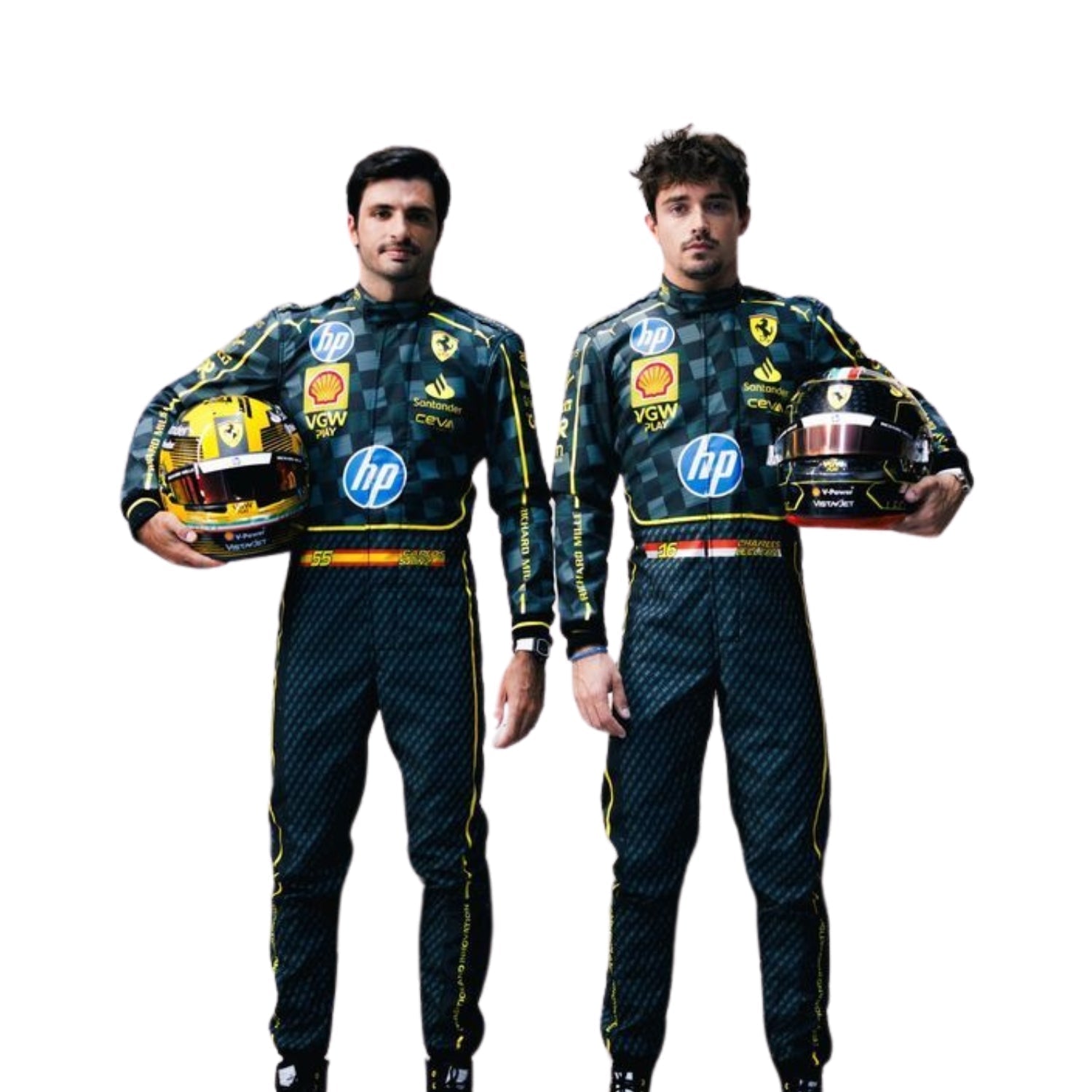 2024 F1 Racing Costume Worn by Charles Leclerc & Carlos Sainz Jr. – HP Italy GP