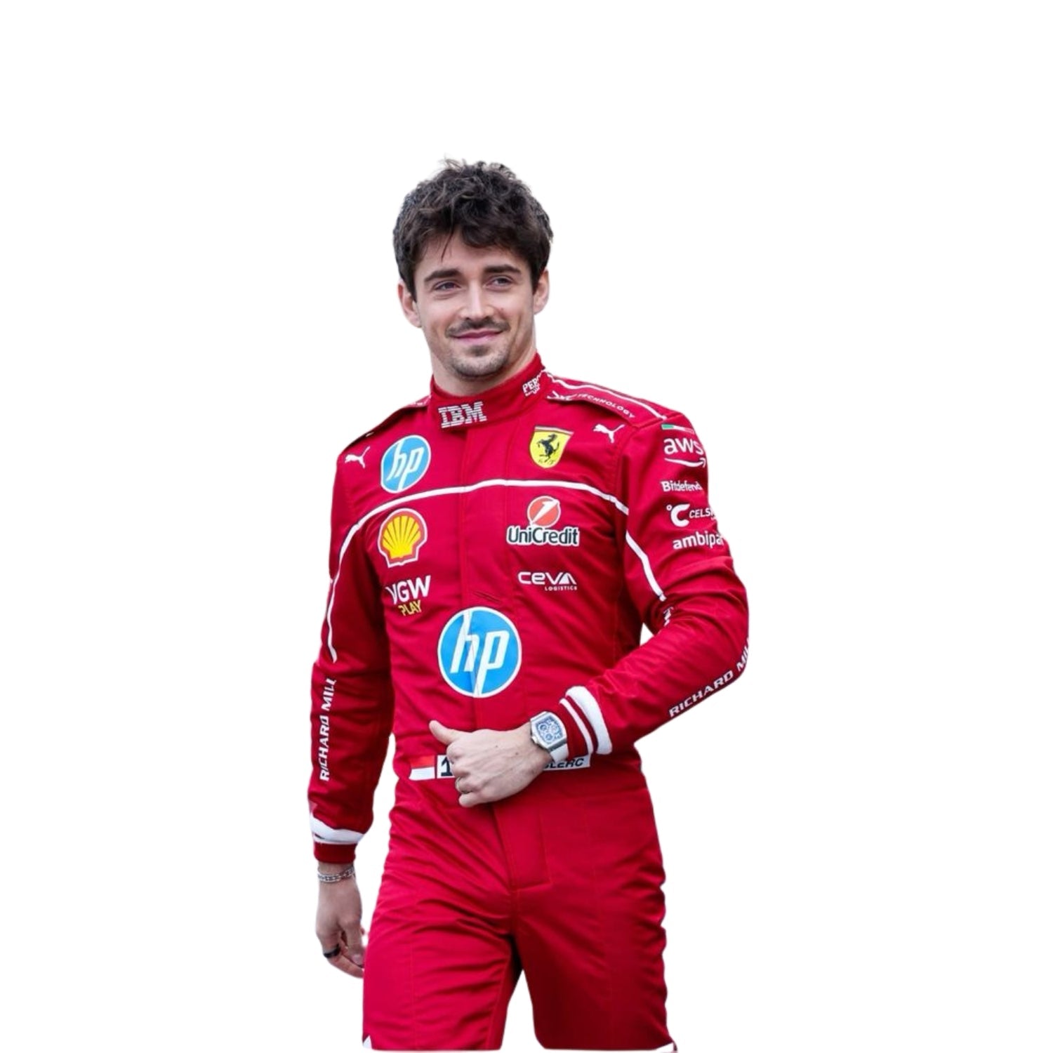Charles Leclerc 2025 F1 Racing Suit Team Ferrari