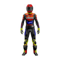Custom Honda Repsol MotoGP Black and Red Motorcycle Leather Suit for Professional Riders
