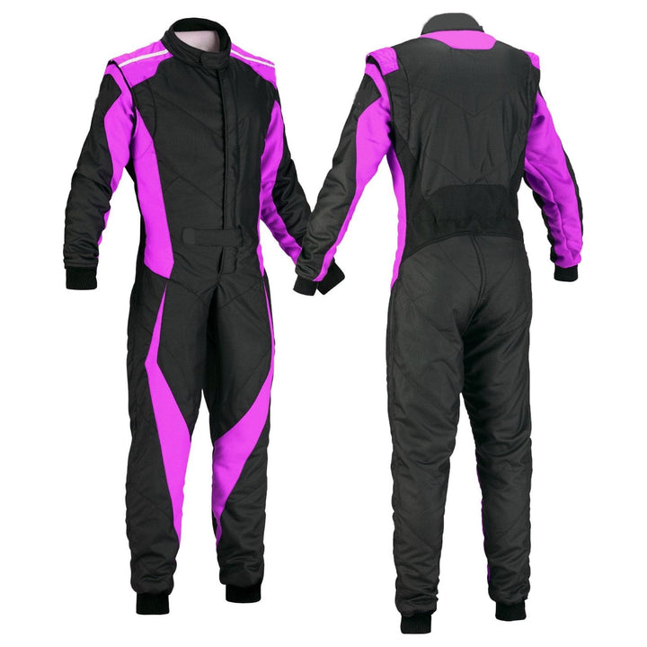 Karting Black & Pink Cordura One Piece Racing Suit