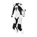 Laguna Seca 5 One-Piece Perforated Motorcycle Leather Racing Suit Black and White