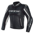 Misano Perforated Motorbike Leather Jacket Black / White