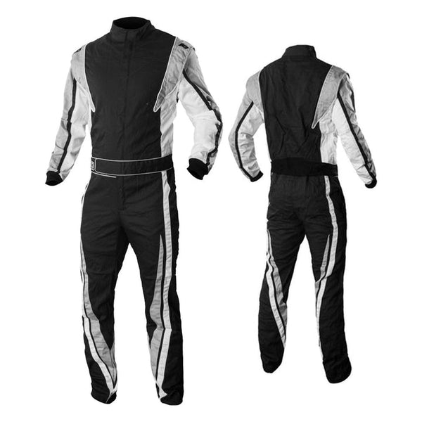 Race Suit For Go-Kart Racing - Black / White