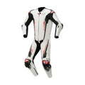 Racing Absolute One-Piece Perforated White Motorcycle Leather Racing Suit