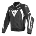 Super Speed 3 Perforated Motorbike Leather Jacket Black White