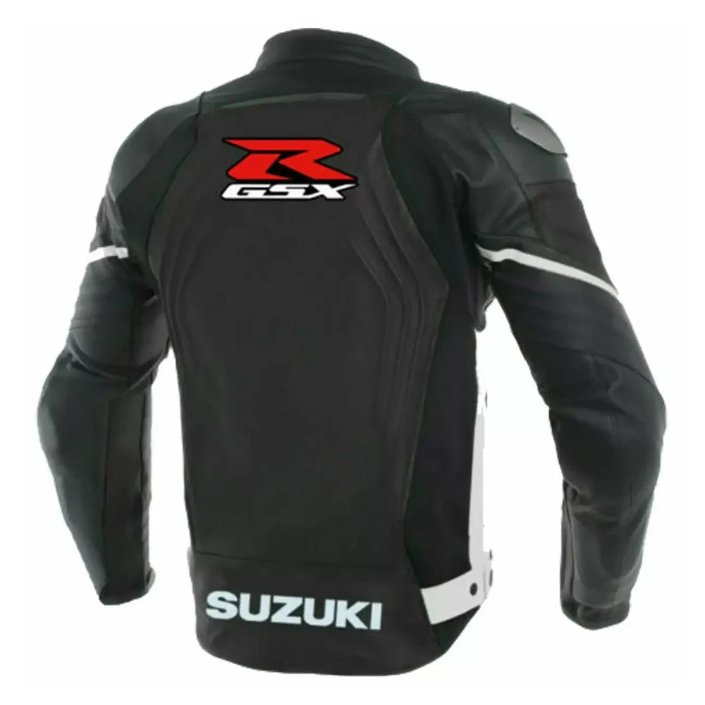 Suzuki GSXR Black Motorbike Leather Jacket