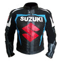 Suzuki Gsxr Black And Blue Safety Pads Motorbike Leather Racing Jacket