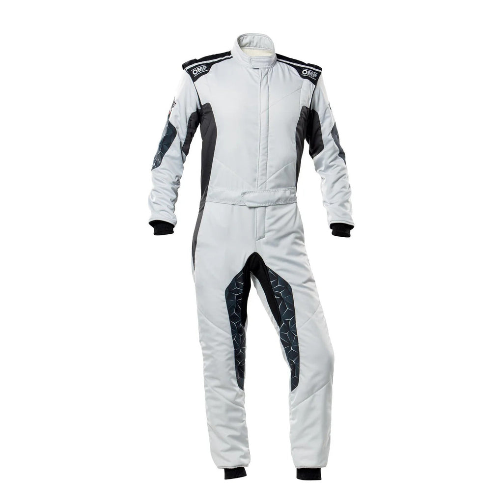 White OMP TECNICA HYBRID Racing Suit
